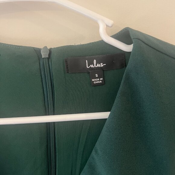 Lulus Glimpse of Glamour Forest Green Bell Sleeve Bodycon Mini Dress | Size S - Picture 12 of 15